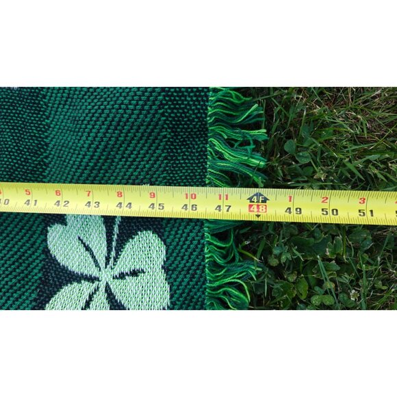 Vintage Irish Themed Shamrock Tapestry Throw Blanket Double Sided Checkered - Picture 5 of 5